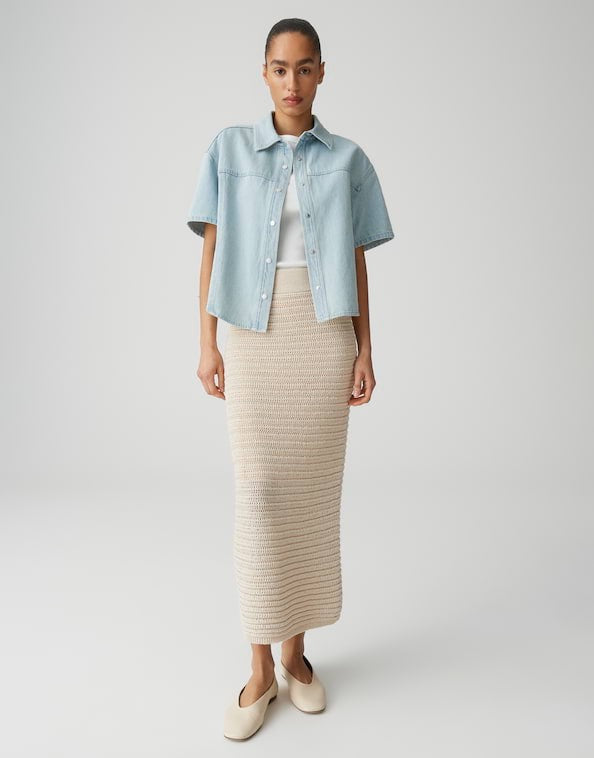Opus Renisa breath rok kort dames – zand