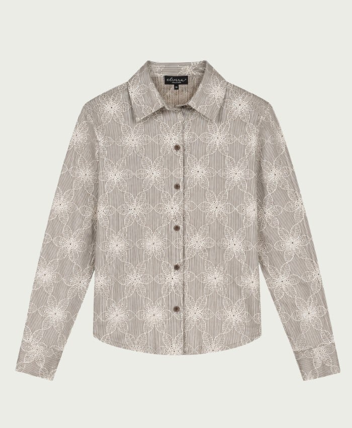 Elvira Casuals E4 26-018 Fallon blouse l/m bruin dessin