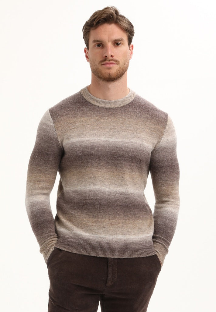 Gabbiano men 615773 trui heren bruin dessin