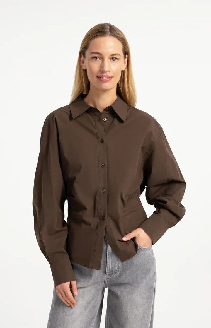 YAYA Women 01-201245-609 blouse l/m bruin