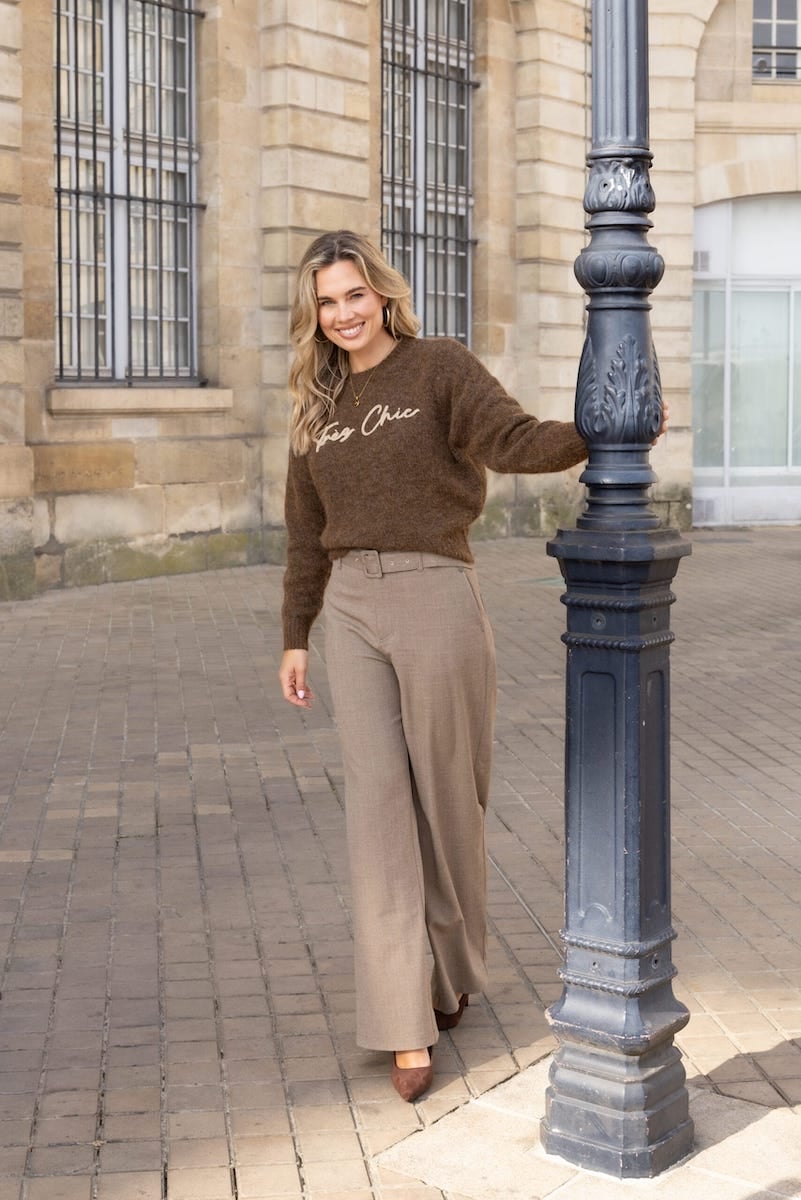 Elvira Casuals E4 26-044 Rumi lange broek dames bruin dessin
