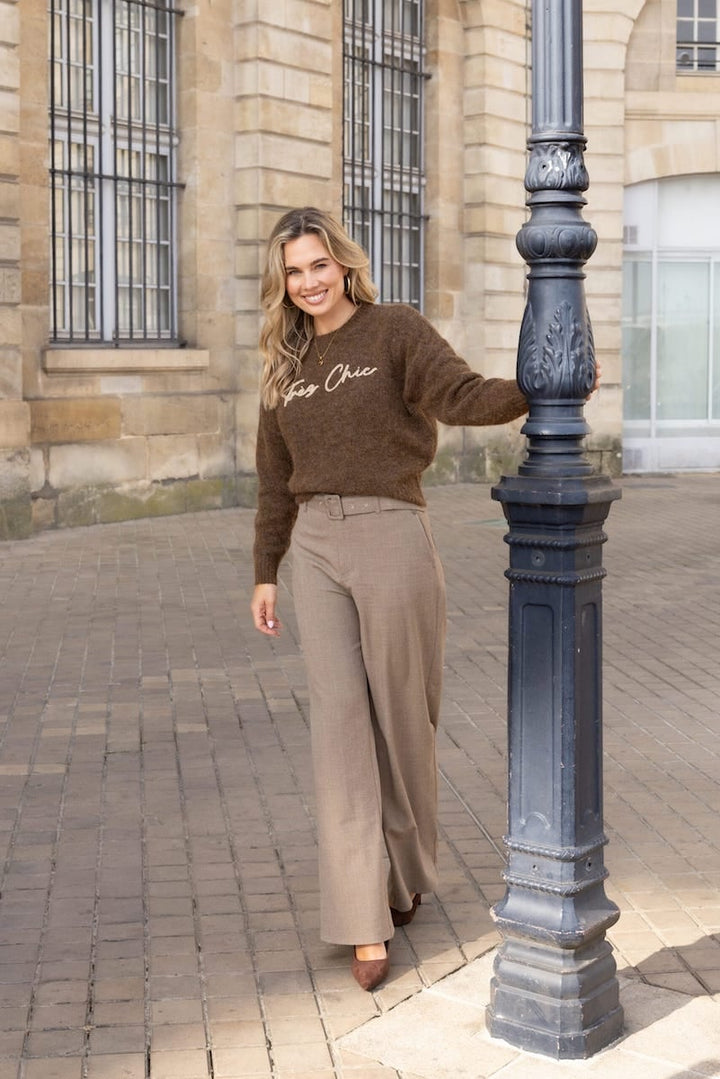 Elvira Casuals E4 26-044 Rumi lange broek dames bruin dessin