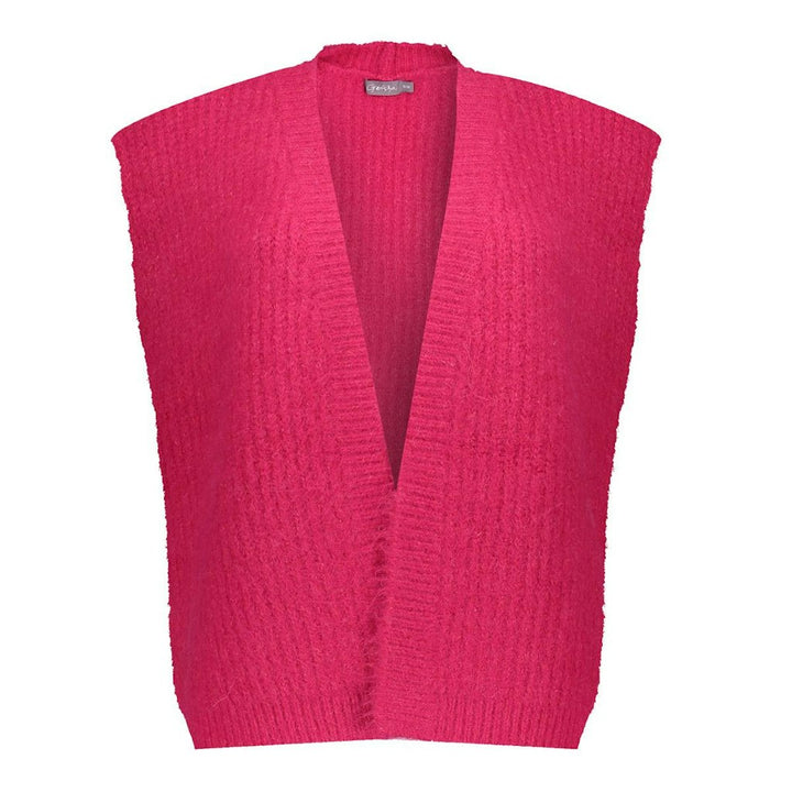 Geisha gilet gebreid fuchsia – dames