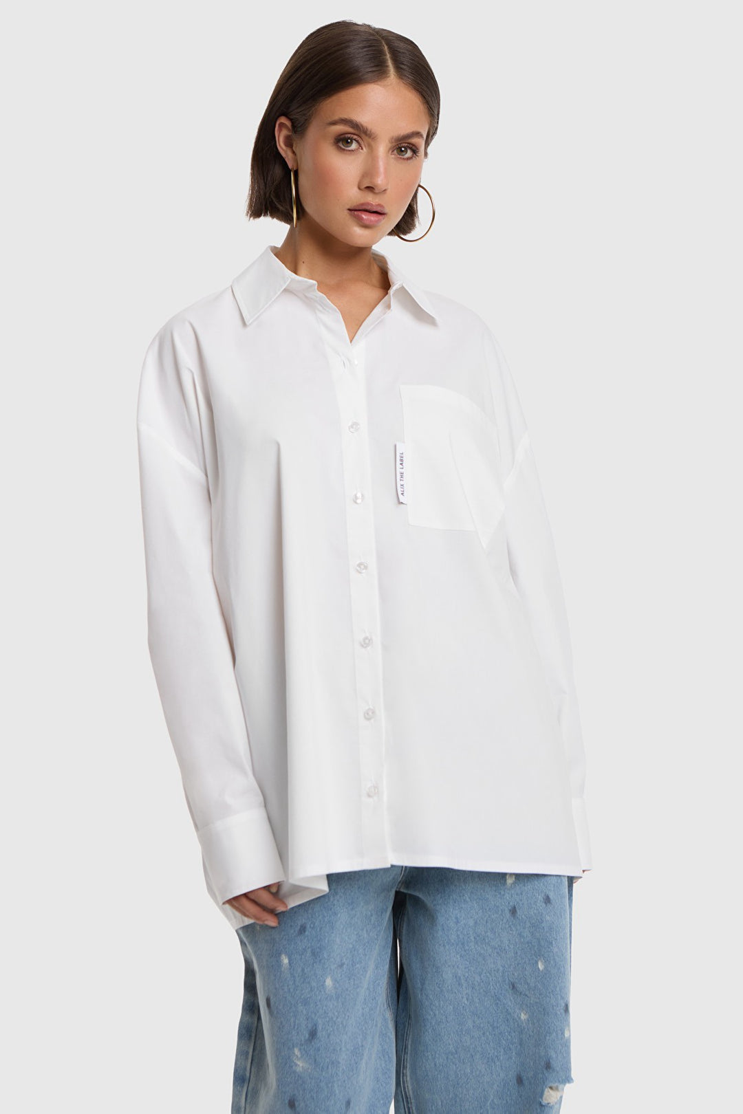 Alix the label blouse l/m off-white – dames