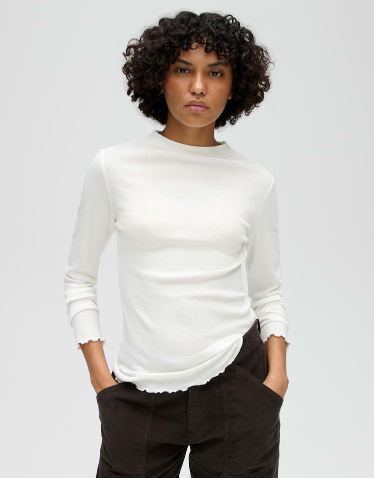 Opus Soninchen 10351611663100 top l/m dames off-white
