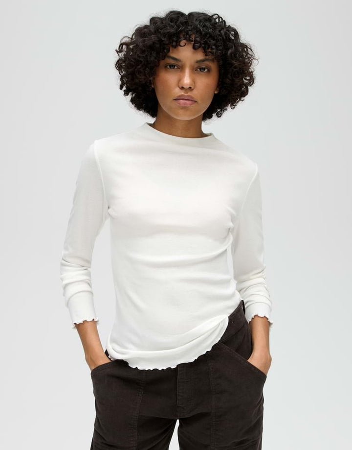 Opus Soninchen 10351611663100 top l/m dames off-white