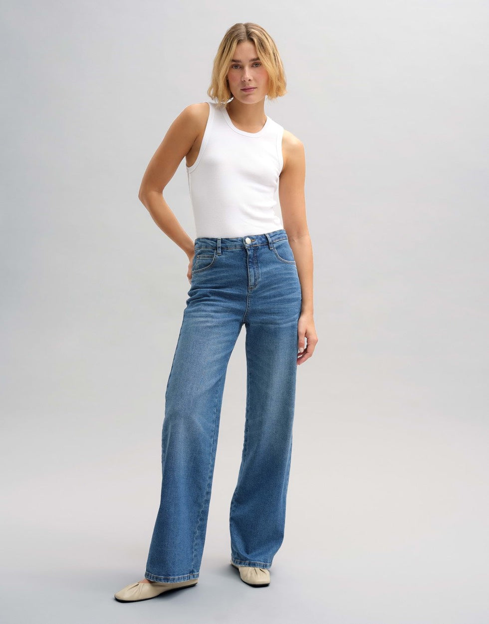 Opus Mivy jeans loose fit dames – blue denim - L31
