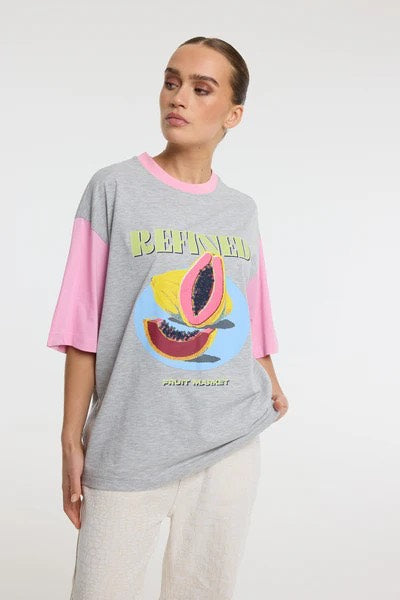 Refined department t-shirt k/m dames grijs melee