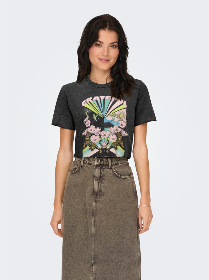 Only 15215721 Lucy t-shirt zwart – dames
