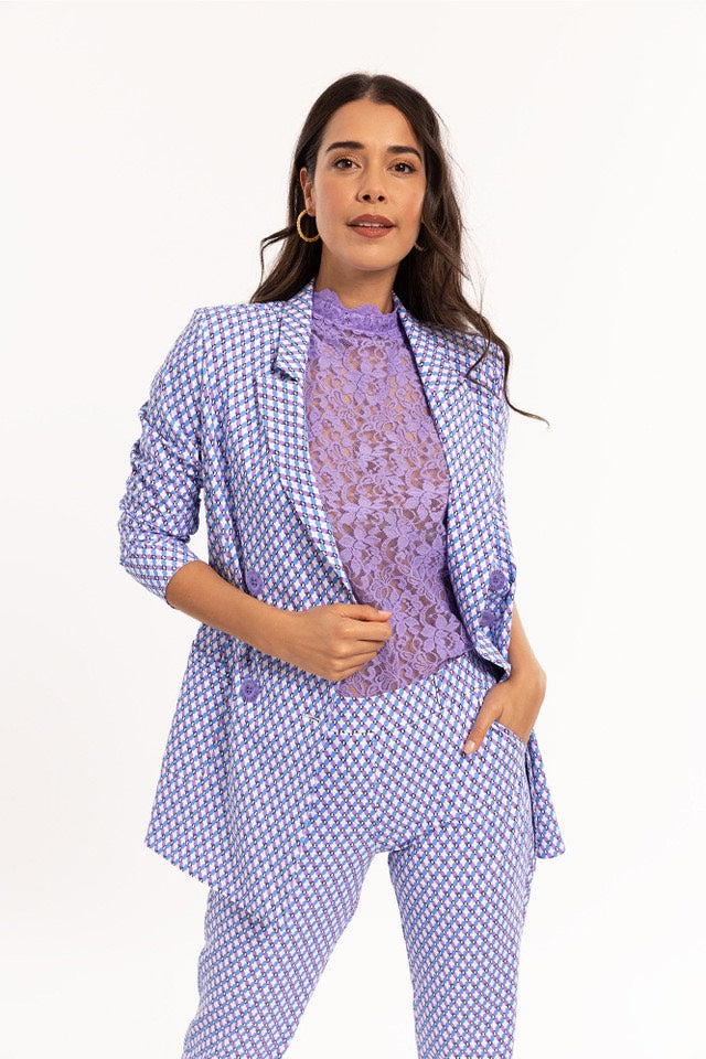 Studio Anneloes 08601 Milano blazer dames – paars dessin