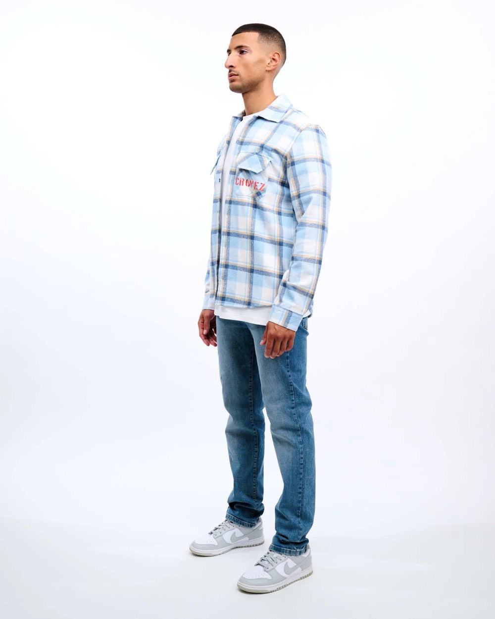Croyez CR1-AW23-15 overhemd l/m heren – blauw dessin