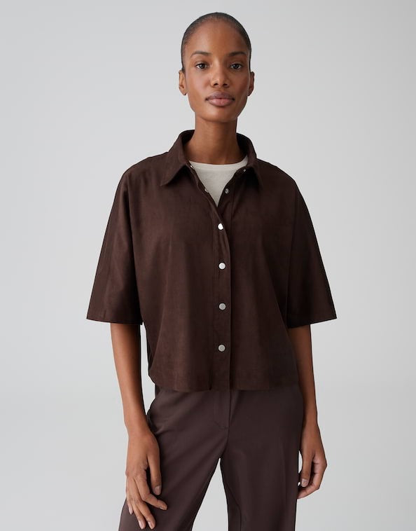 Opus Fermes blouse k/m dames bruin