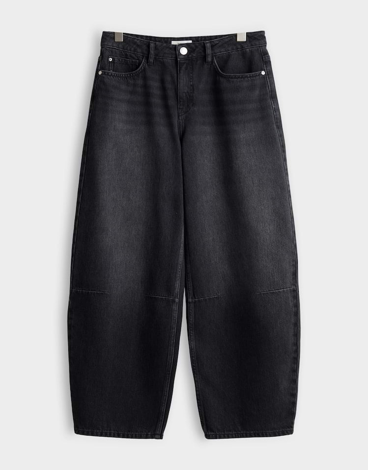 Opus Lolah Edit 10624114523465 jeans low croth-baggy fit black denim - L28