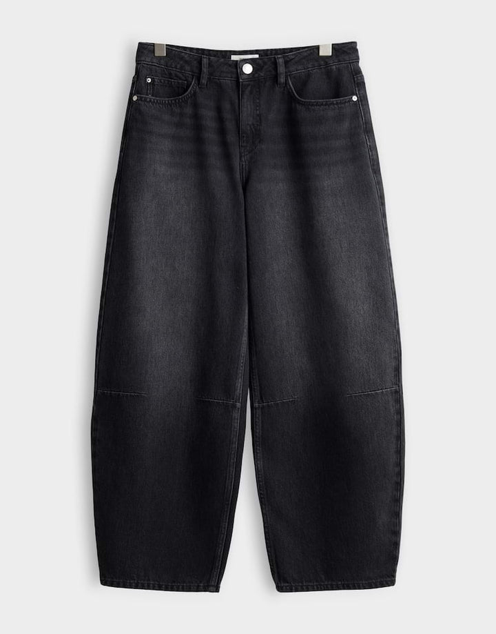 Opus Lolah Edit 10624114523465 jeans low croth-baggy fit black denim - L28