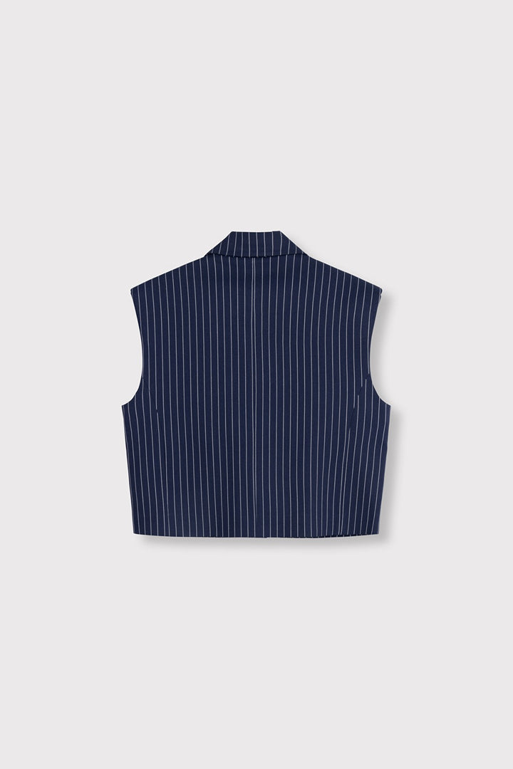 Alix the label gilet dames blauw dessin – trendy