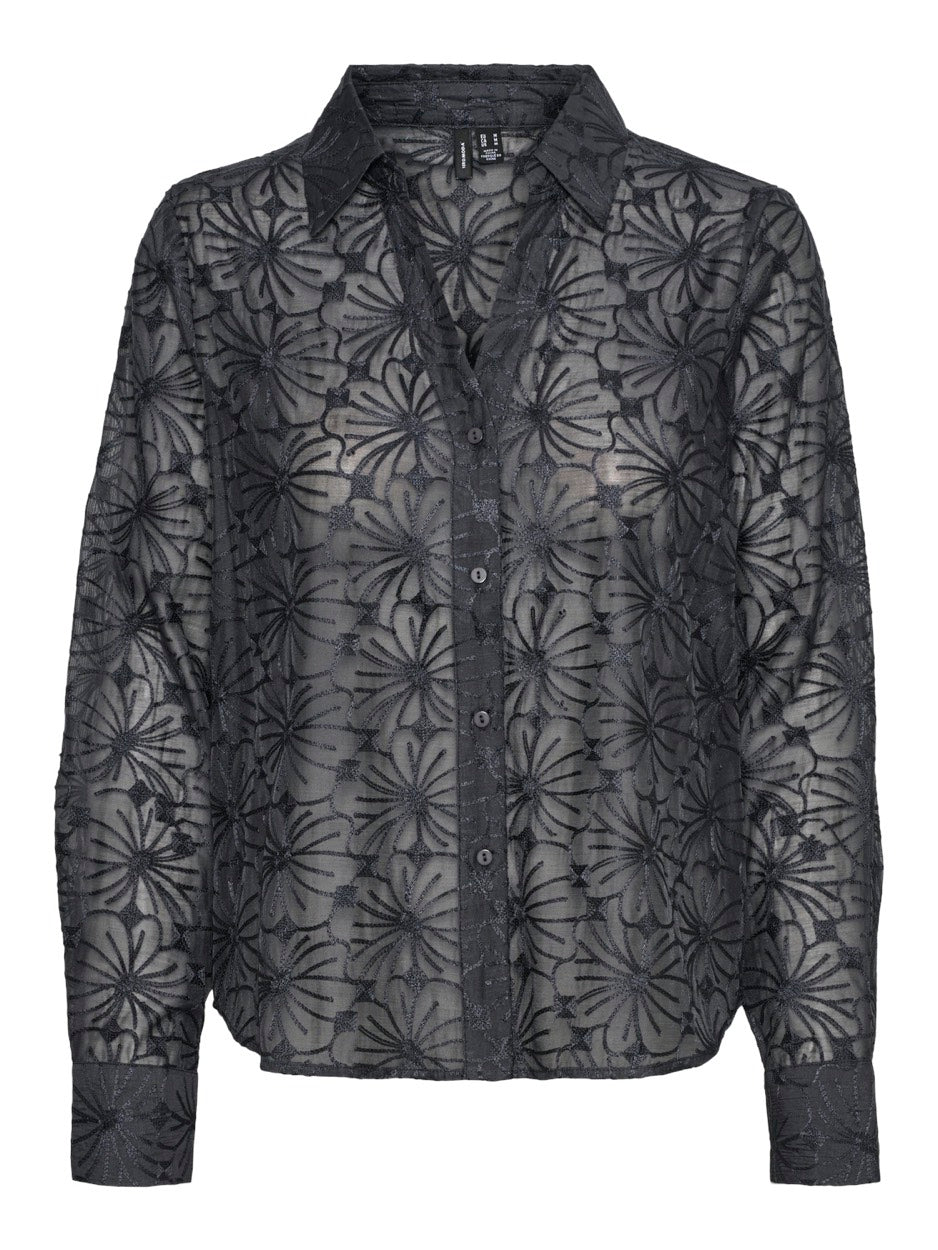 VERO MODA 10321955 kane blouse l/m dames – antraciet