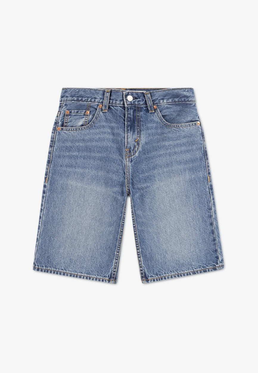 Levi's K286 short denim jongens – blauw - Blue Denim