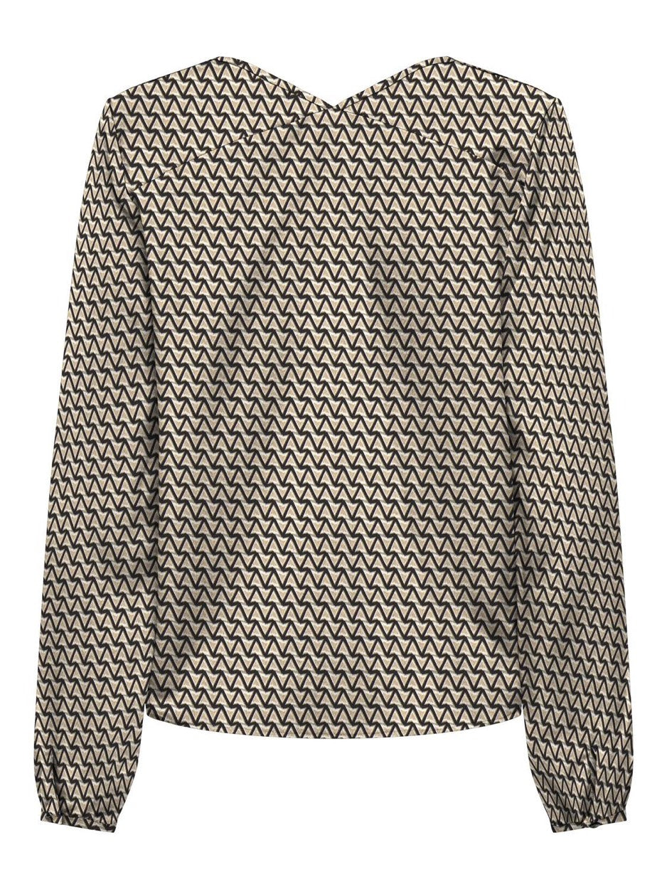 Only 15306927 Nova t-shirt l/m dames – bruin dessin