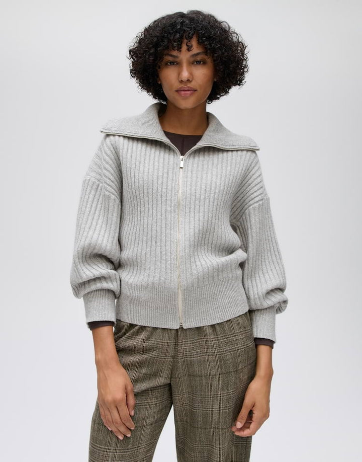 Opus Dodesa 10614711618460 vest sweat dames grijs dessin - Grijs Melee