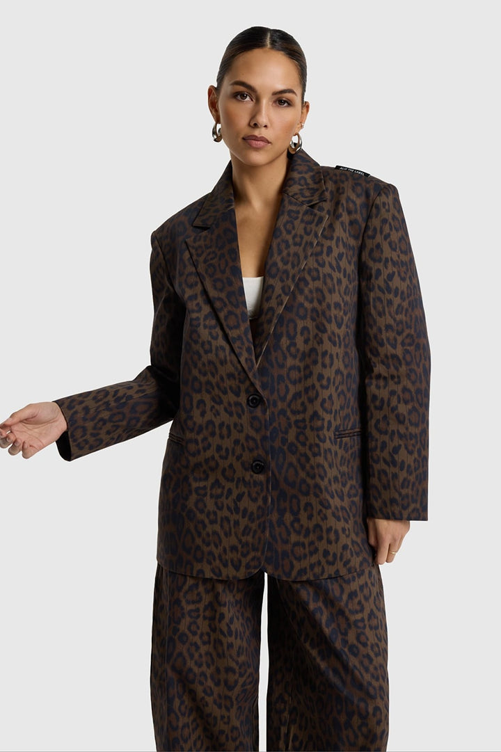 Alix the label 2609433870 blazer dames bruin dessin