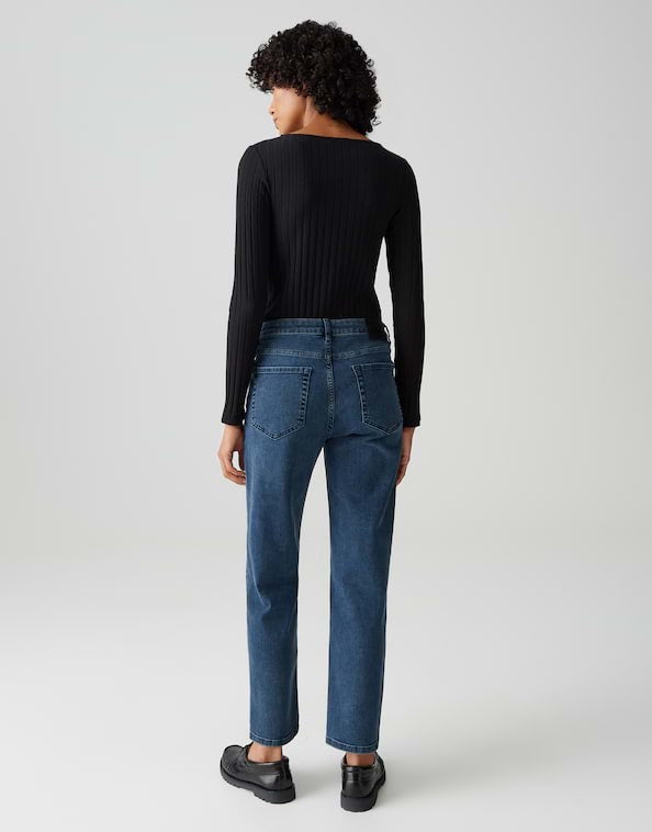 Opus Elma Clever jeans regular-straight fit dames - Blue Denim - L30