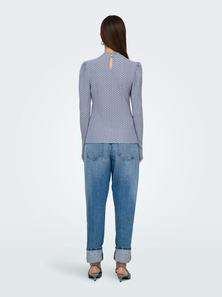 Only Genny top blauw dessin – dames