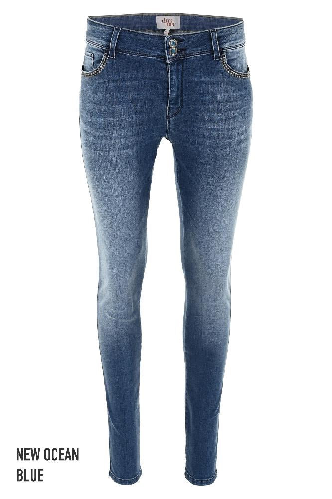 DNM Pure V23.2005 slim fit jeans dames – blue denim