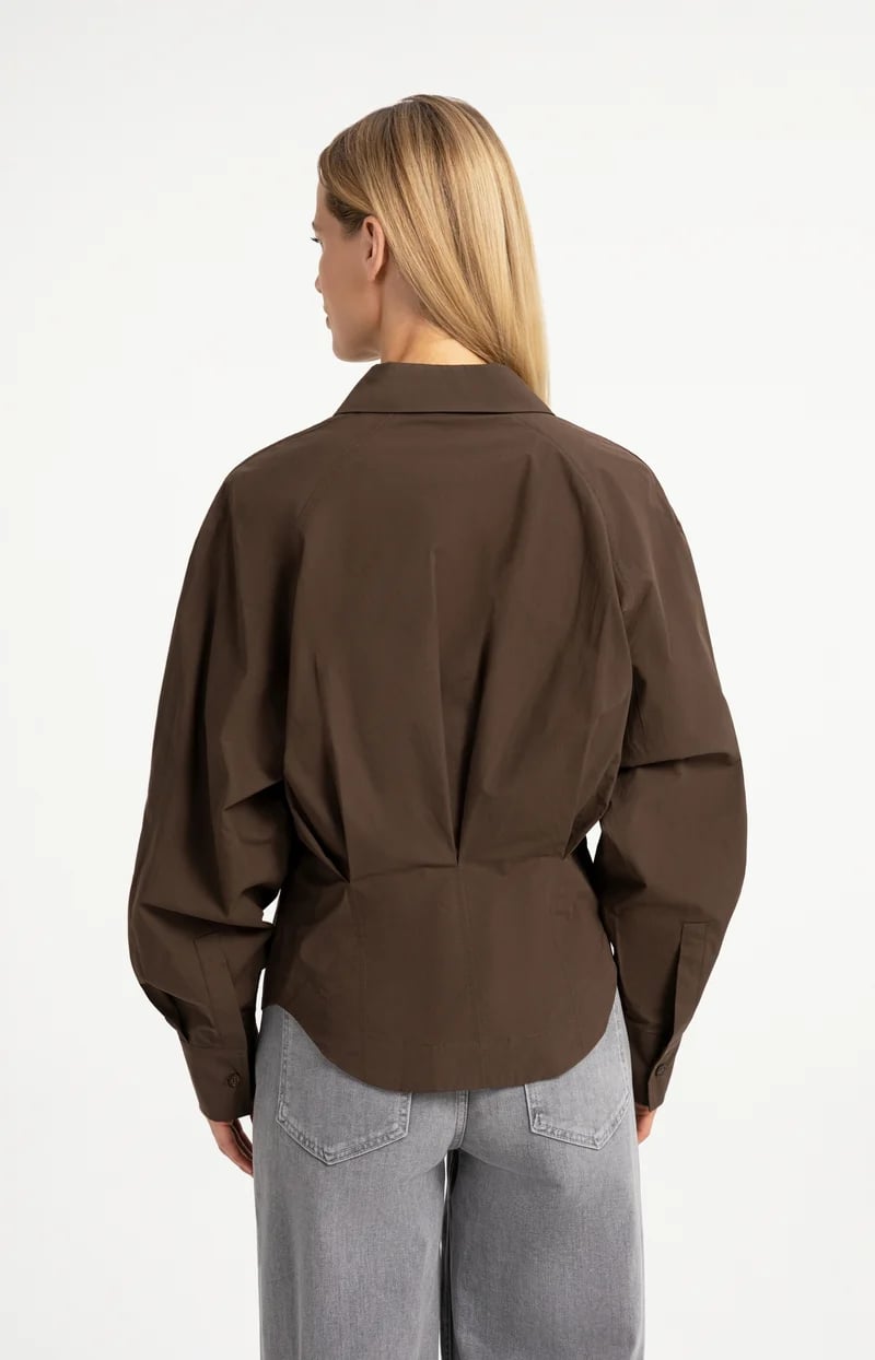YAYA Women 01-201245-609 blouse l/m bruin