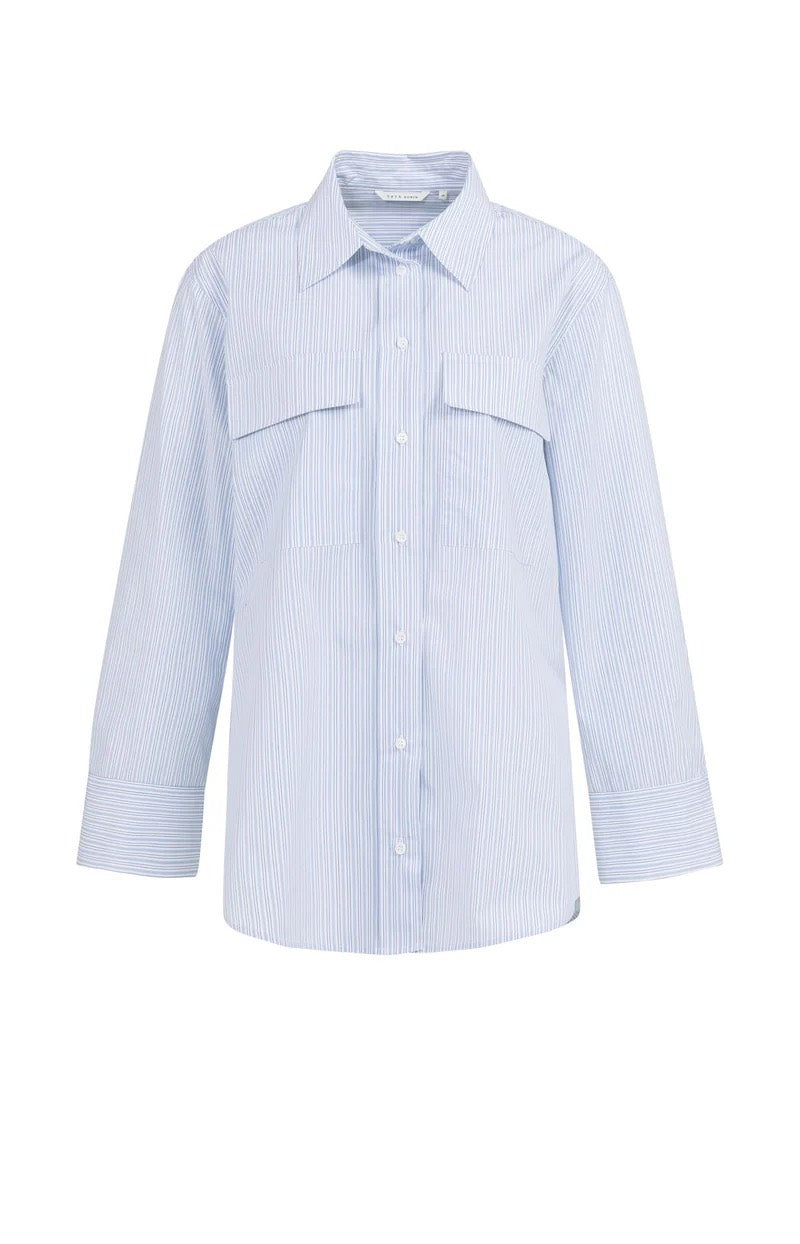 YAYA Women blouse l/m blauw dessin – dames