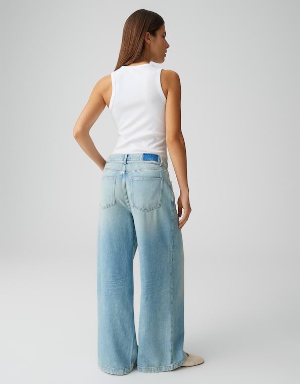 Opus Meddy Loose jeans low croth-baggy fit dames - Blue Denim - 28