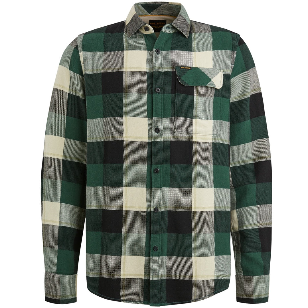 PME-Legend PSI2409222 overhemd l/m heren groen dessin