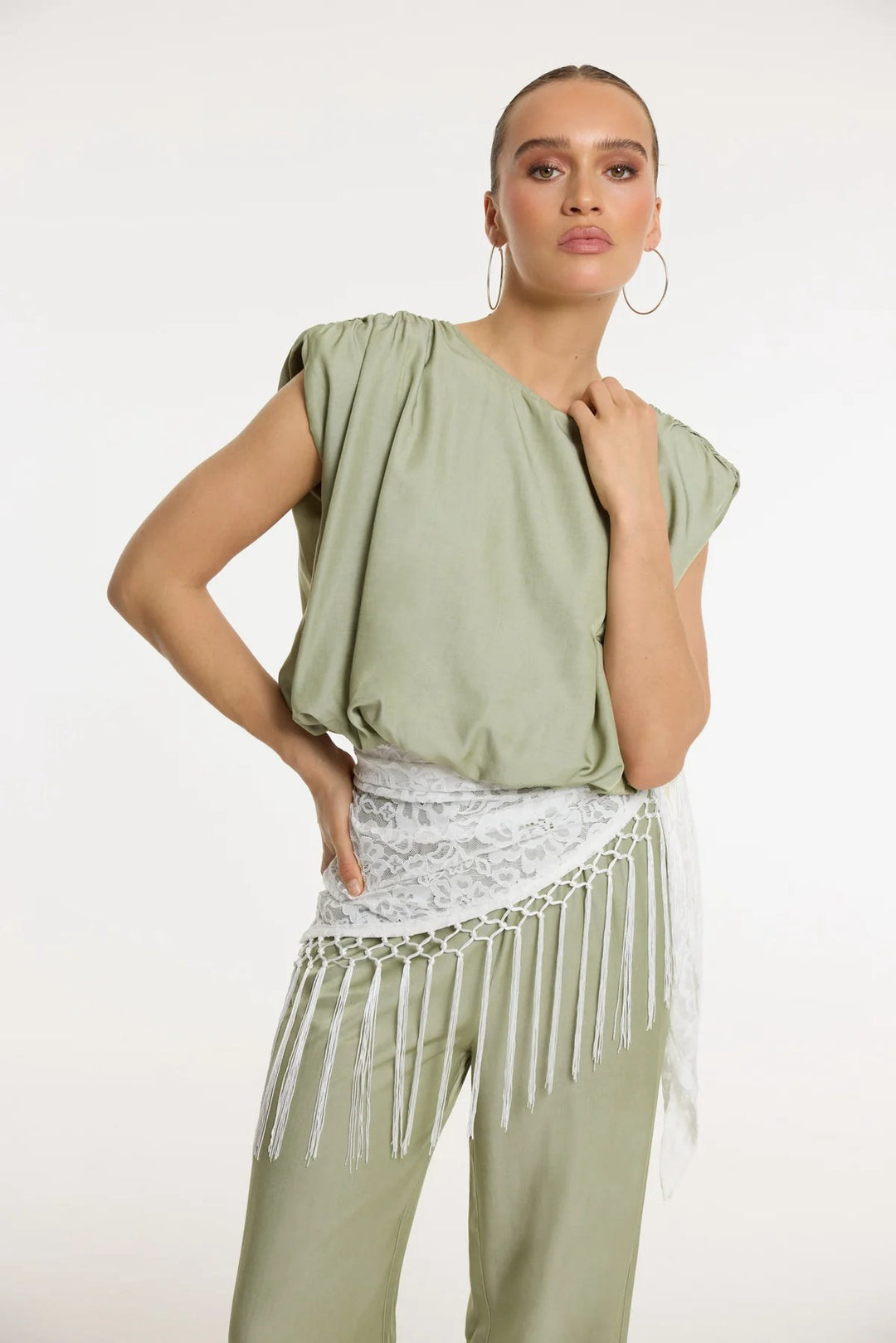 Refined department top oud groen – dames