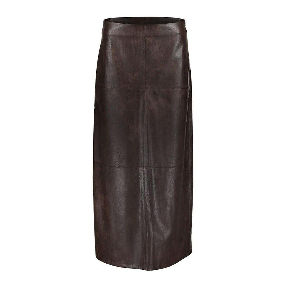 Geisha dames rok maxi (imitatie) leer bruin – dames