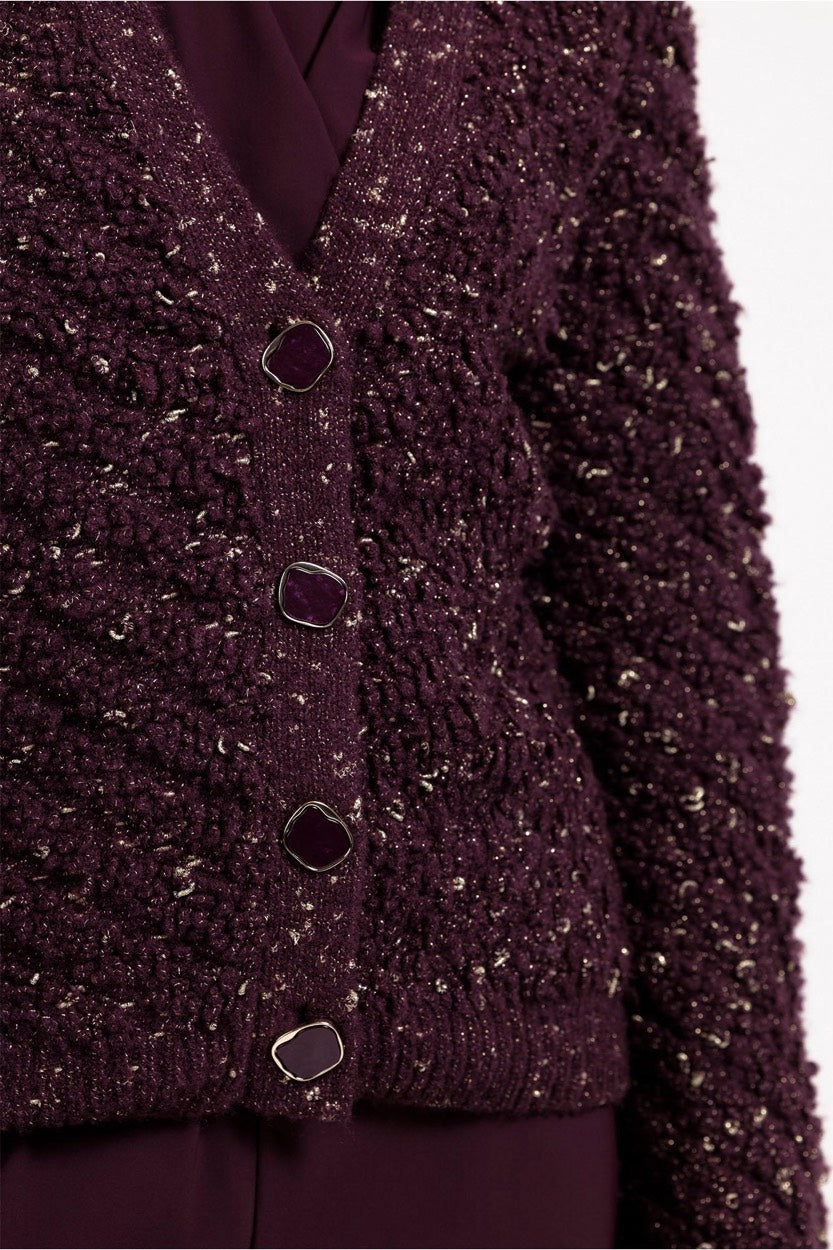 Studio Anneloes 12026 Iris vest gebreid aubergine – dames