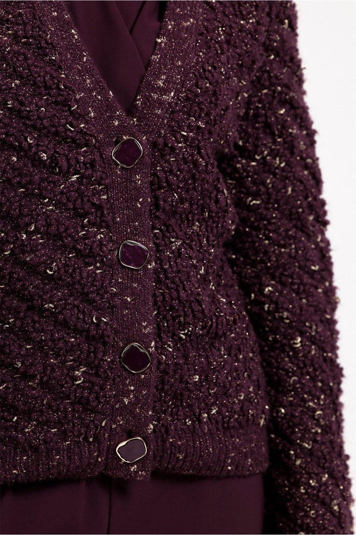 Studio Anneloes 12026 Iris vest gebreid aubergine – dames