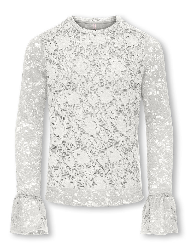 Kogtoos L/s Lace Top Jrs - Off-white