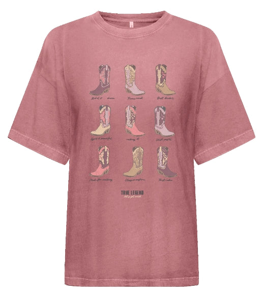 Onlmila S/s Print Box Cs Jrs - Roze Dessin
