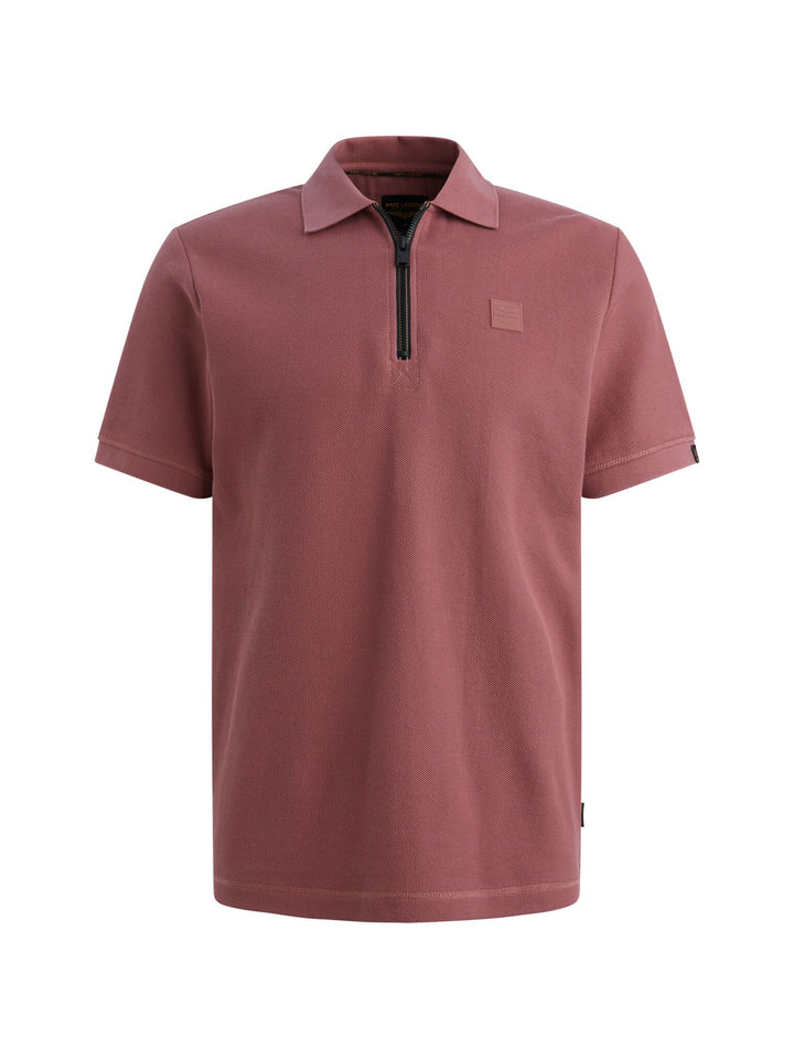 Short Sleeve Polo Waffle Structure - Framboos