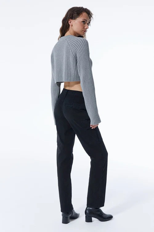 COJ Daphne jeans regular-straight fit zwart – dames - Black Denim