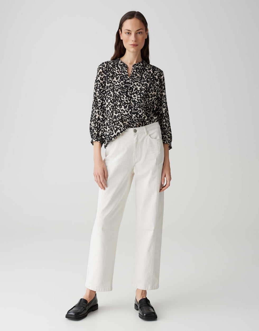 Opus blouse l/m dames zwart dessin – Famelia 10397513054100