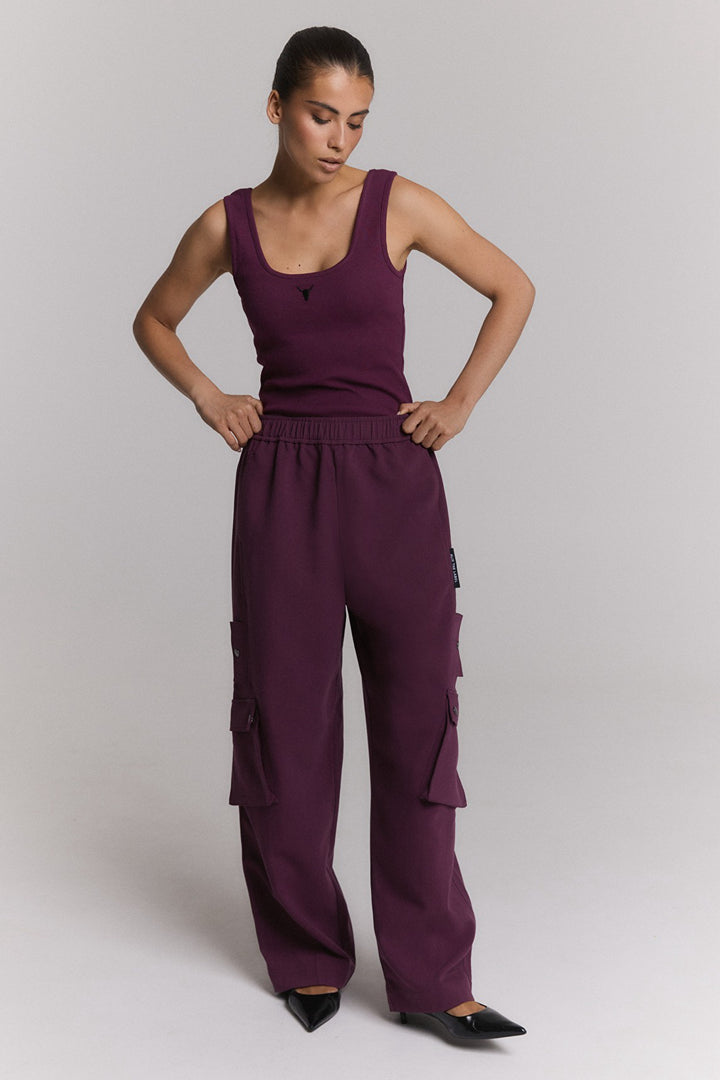 Alix the label lange broek aubergine – dames