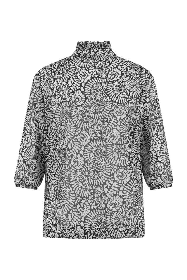 Studio Anneloes Odetta oriental 3/4 blouse – dames - Zwart Dessin