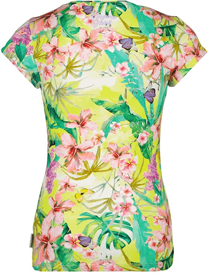 Vingino Halexi t-shirt k/m meisjes – geel dessin