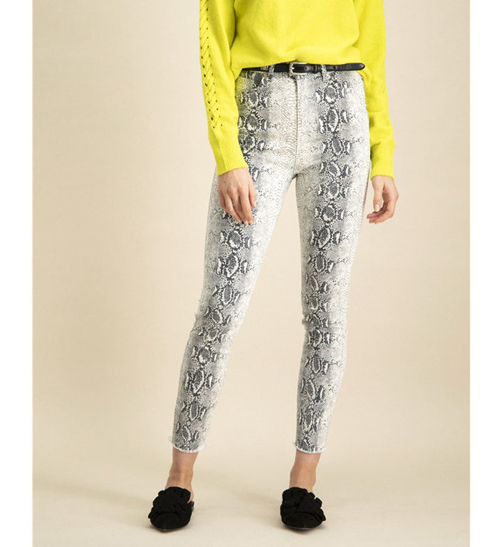 Elvira Casuals E2 26-064 Abby lange broek dames zwart dessin
