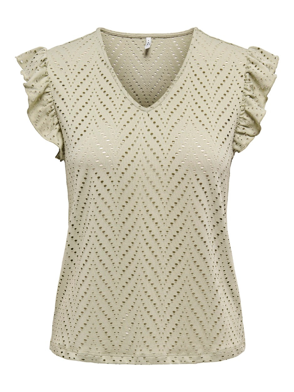 Only Smilla top olijf – dames