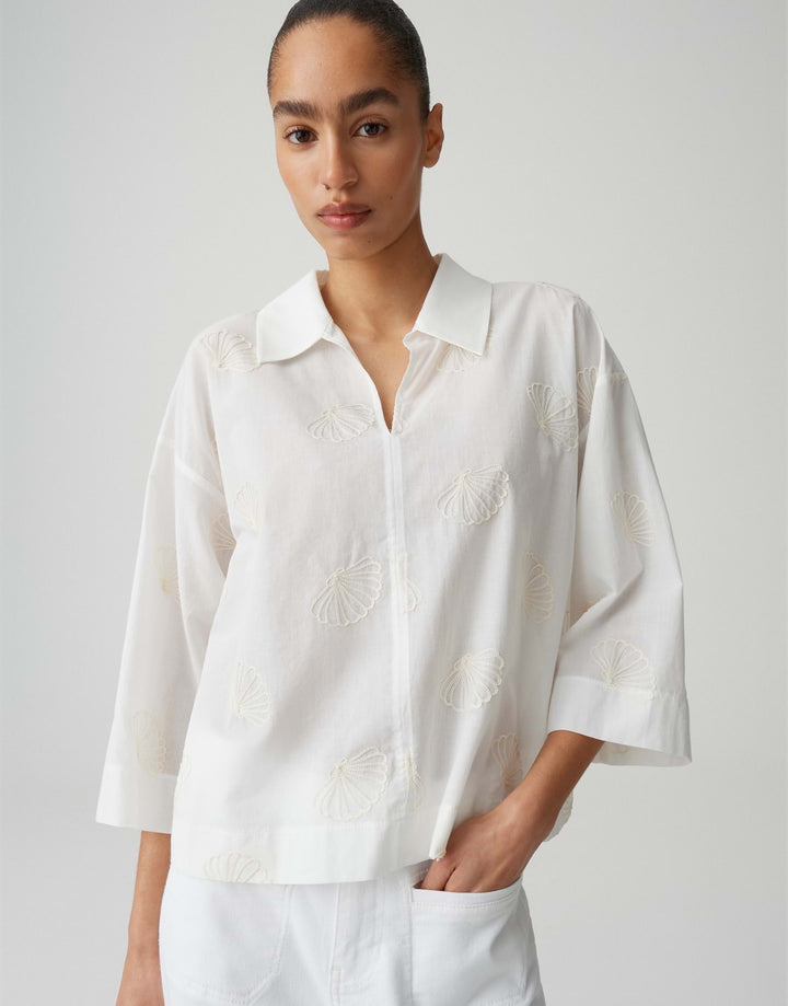 Opus blouse l/m ecru dessin – dames