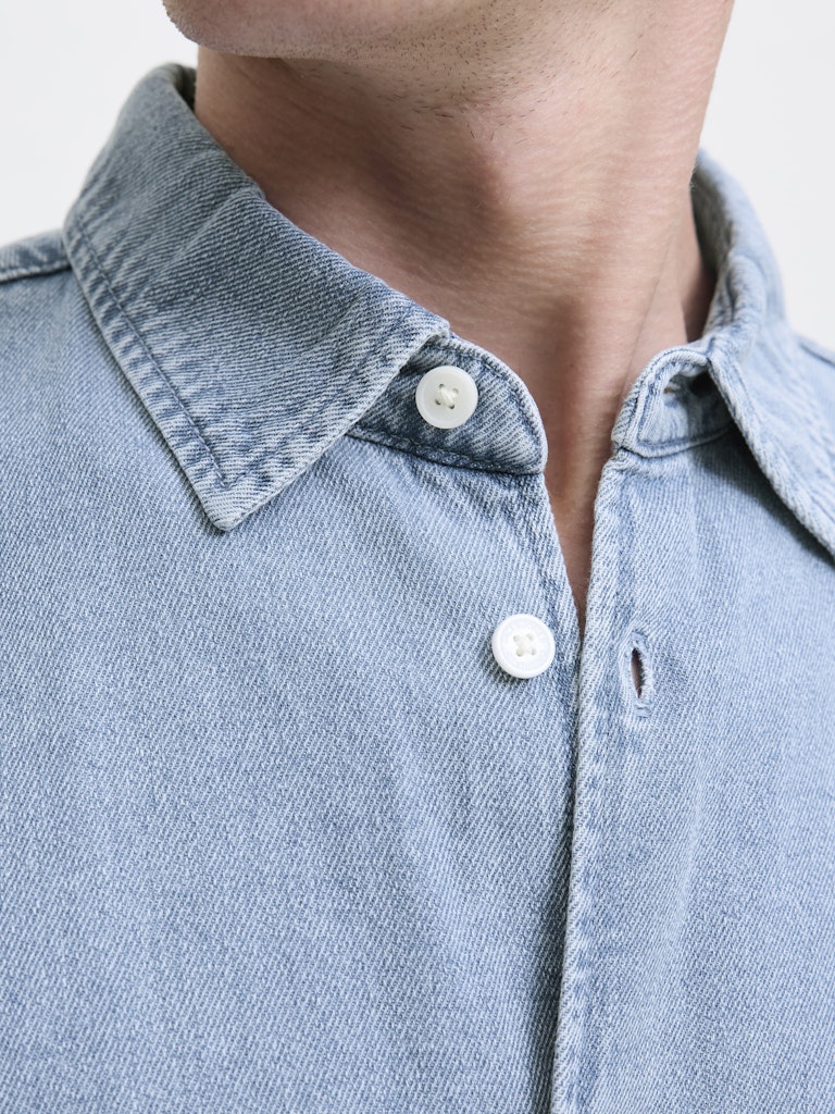 Jack & Jones Norrebro overhemd l/m denim heren - Blue Denim