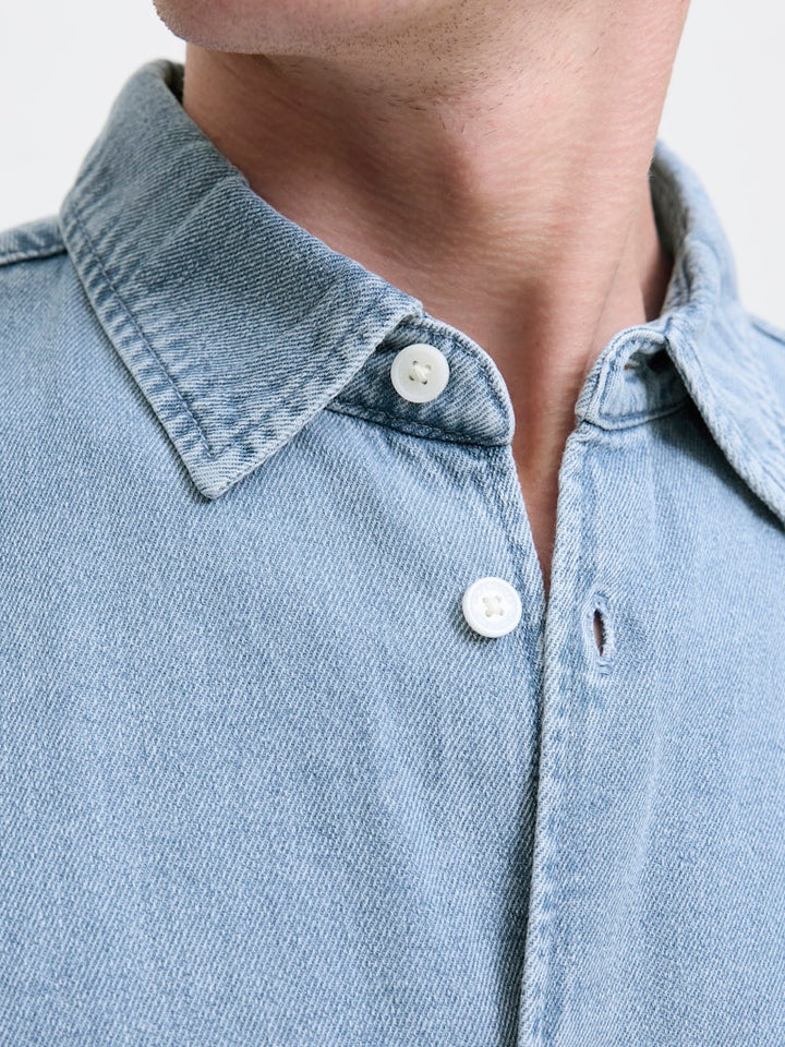Jack & Jones Norrebro overhemd l/m denim heren - Blue Denim