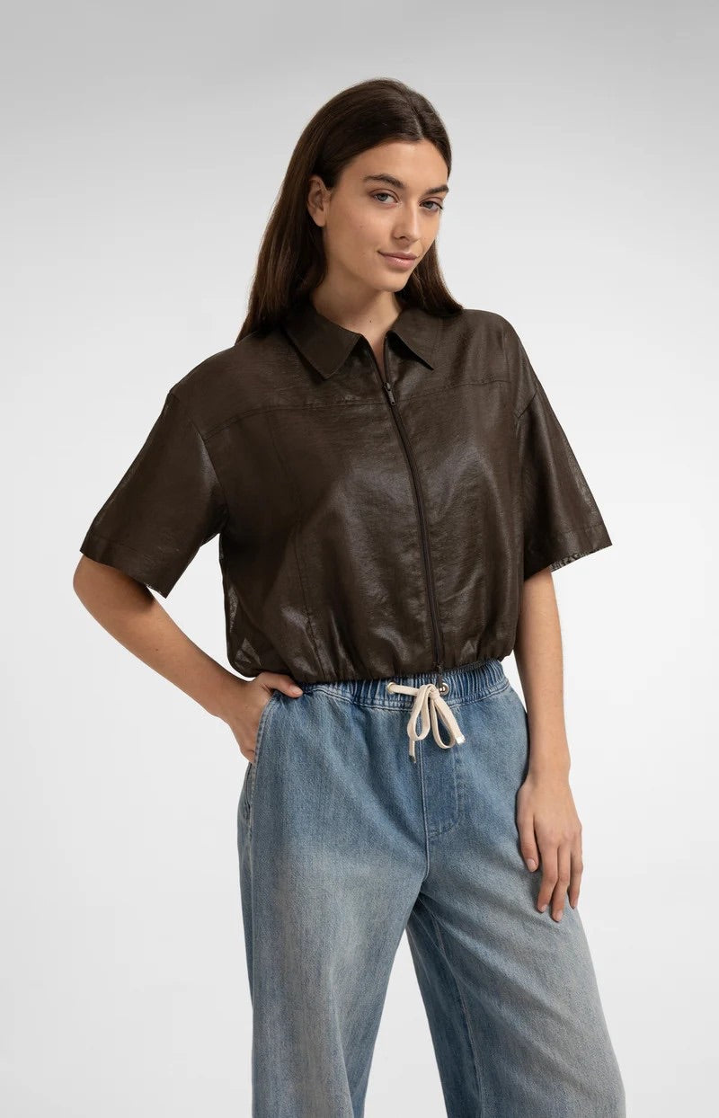 YAYA Women blouse l/m bruin – dames