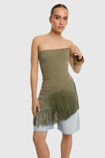 Refined department top z/m dames army – R2606850204